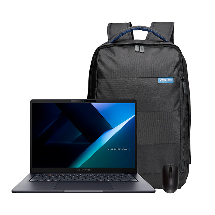Laptop ASUS ExpertBook B3, Intel Core Ultra 7 255H, 16 GB DDR5, SSD 1 TB, 14" WUXGA (1920 × 1200), Windows 11 Pro, mochila y mouse ASUS