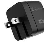Cargador de Pared PowerWall 35 Klip Xtreme KMC-250 35W Carga Rápida USB-C® (PD3.0/35W) + USB-A (QC3.0/30W) Pantalla LCD  — vista 3